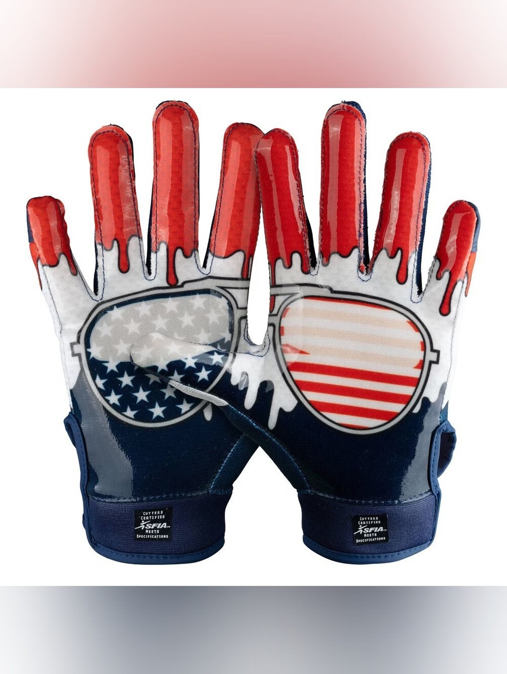 Cutters Game Day Receiver Gloves Youth - Stars S/M: Strap Closure, Football Use